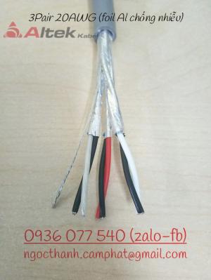Cáp tín hiệu xoắn chống nhiễu 3 pair 20 awg