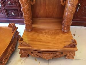 Bàn thờ ông địa gõ đỏ hộp đèn 60cm