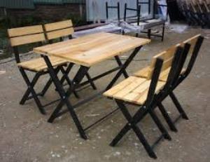 Bàn ghế gổ quán nhậu giá rẻ tại xưởng sản xuất HGH 883