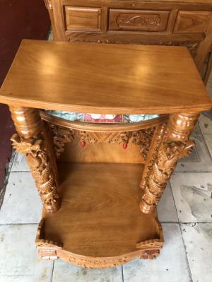 Bàn thờ gỗ gỏ đỏ hộp đèn 70cm