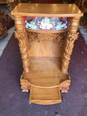 Bàn thờ gỗ gỏ đỏ hộp đèn 70cm