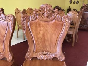 Bộ bàn ăn kiểu Louis 8 ghế bàn bầu