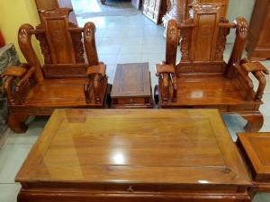 Bộ Bàn Ghế Tầng Thủy Hoàng Cột 12 - 6 Món. Đồ Gỗ Tân Phú