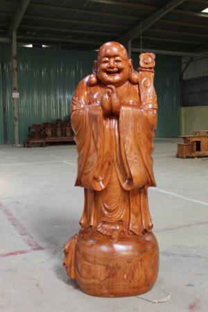Tượng Di Lạc Chúc Phúc Gỗ Hương Cao 1m76.