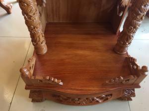 Bàn thờ ông địa gỗ gỏ đỏ mái bằng