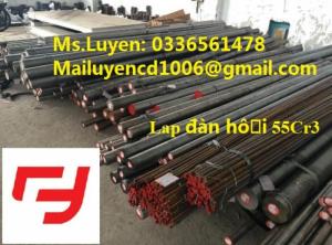 THÉP TRÒN ĐÀN HỒI SUP9/ 55CrMnA/ 5155/ 55Cr3
Quy cách:
- Đường kính: D13~ D150
- Chiều dài: 3000mm, 6000mm, 12000mm
Hoặc có thể sản xuất theo yêu cầu của khách hàng.
- Trạng thái: Cán Nóng hoặc Cán Nguội
- - Công dụng: Sử dụng sản xuất nhíp và phụ tùng ô tô, dao cắt công nghiệp và một số ngành công nghiệp khác, Chế tạo các chi tiết chịu mài mòn lớn; chịu tải trọng va đập cao,các bộ phận quan trọng của máy móc;bánh răng trục truyền động;
--- Ngoài ra, chúng tôi còn cung cấp các mác thép đàn hồi khác như:
SUP9A / 60CrMnA, SUP6 / 56SiCr7, SUP10 / 50CrVA, 60CrMnA, , SUP7 / 60Si2Mn, 65Mn / S65C / C60E, 50CrVA, 55CrMnA...
Hotline/Zalo: Ms Luyến 0336561478
Mail: Mailuyencd1006@gmail.com