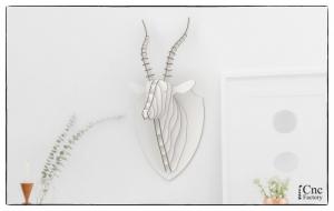 Đầu thú hình sơn dương treo tường trang trí