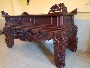 Sập thờ tứ linh gỗ gụ chân 24