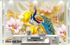 Gạch tranh chim công- tranh gạch chim công