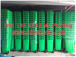 Thùng rác nhựa 2 bánh xe, cần mua thùng rác 120 lít composite, thùng rác HDPE 240 lít