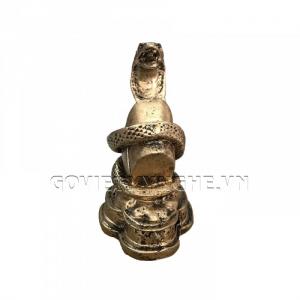 Tượng Đá Trang Trí Rắn Phong Thủy - Màu Nhũ Vàng - Kích thước: Dài 9 cm x Rộng 6cm x Cao 11cm . Giá : 150.000₫