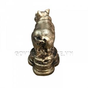 Tượng Đá Trang Trí Heo Phong Thủy - Màu Nhũ Vàng - Kích thước: Dài 10cm x Rộng 6cm x Cao 8.5cm . Giá : 150.000₫