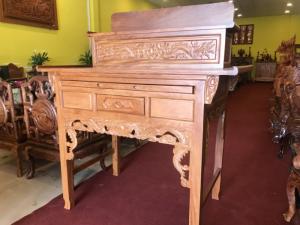 Bàn Thờ Nhị Cấp Căm Xe Mặt Gõ Chạm Rồng 1m54
