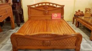 Giường ngủ cong vòm 1,8*2m Gỗ gõ Đỏ