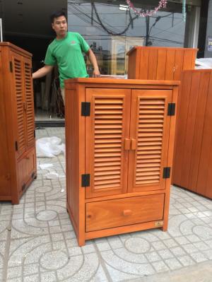Tủ dép gỗ thông 2 cánh 1 ngăn kéo KT: 50x40x80cm