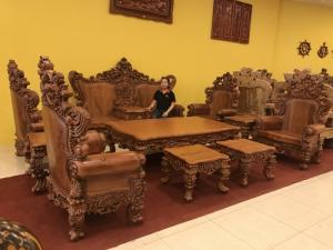 Bộ sofa cổ điiển gỗ cao cấp
