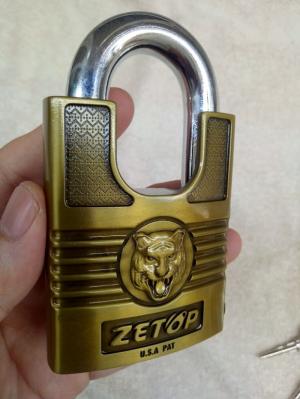 Ổ khóa cửa nhà Zetop chống cắt loại tốt,logo hình con cọp (tặng kèm 1 móc khui bia)