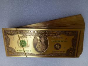 Tiền 2 usd mạ vàng plastic, series 68686888