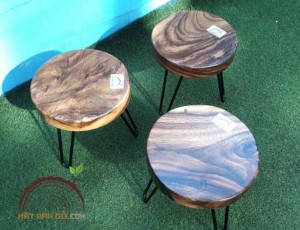 Ghế đẩu mặt gỗ me tây 01