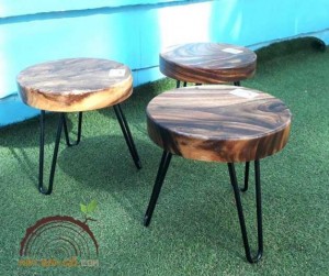Ghế đẩu mặt gỗ me tây 01