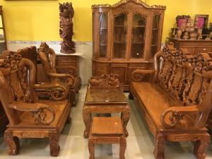 Bộ bàn ghế phòng khách gỗ tự nhiên rất đẹp