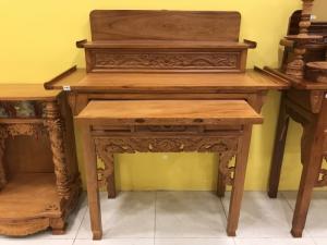 Bàn thờ nhị cấp căm xe mặt gỏ 1m47