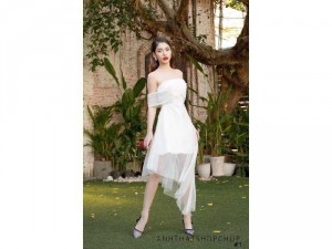 Đầm Công chúa thiết kế Kết vạt lưới xéo