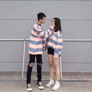 Áo Sweater hồng xanh Pink Blue Unisex