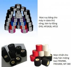 Mực nhiệt, mực ruban cho máy in date, mực in date cho máy hàn miệng bao, máy in date thủ công DY8,HP241b