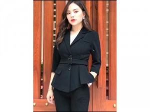 Set vest quần dài công sở kèm belt