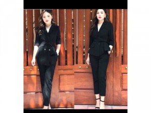 Set vest quần dài công sở kèm belt