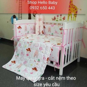 Nhận may quây gra cho nôi cũi, cắt nệm theo size yêu cầu. #0932650443 #