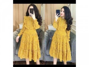 Đầm maxi hoa nhí tay dài kiểu dáng mới