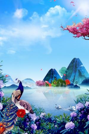 Tranh gạch 3d con công đẹp