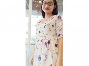 Đầm hoa trâng cao cấp