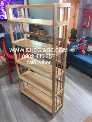 Kệ sách Trang Trí Gỗ Cao Su 5 Tầng 80Cm Miễn Phí Ship HCM
