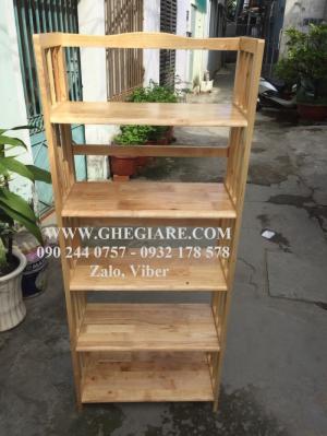 Kệ Sách Trang Trí Gỗ Cao Su 5 Tầng 65Cm Miễn Phí Ship HCM