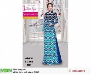 Vải áo dài in hình vảy cá T 7265