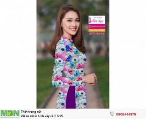 Vải áo dài in hình vảy cá T 7265
