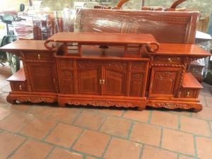 Kệ Tivi Hàm Ếch Gỗ Hương Đá
