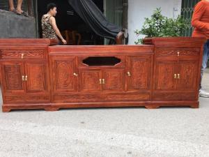Kệ Tivi Mõ Lõm Gỗ Hương Vân