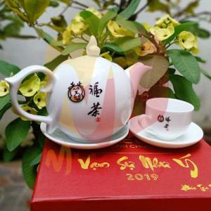 Bộ Tách Trà Sứ In Logo Munus Quà Tặng Đẳng Cấp
