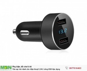 Tẩu xạc ôtô dành cho điện thoại 3,1A 2 cổng USB tiện dụng