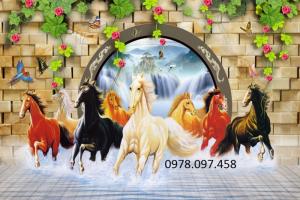 tranh gạch men 3d mã đáo thành công