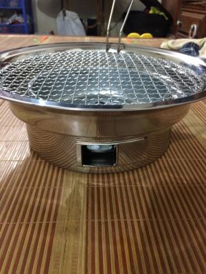 Bếp nướng than hoa inox nắp âm bàn cho quán lẩu nướng bình dân