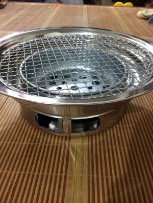 Bếp nướng than hoa inox nắp âm bàn cho quán lẩu nướng bình dân