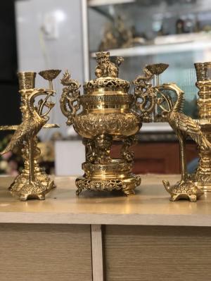 Bộ lư đồng vĩnh tiến cao 30cm
