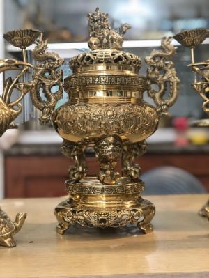 Bộ lư đồng vĩnh tiến cao 30cm