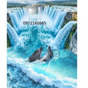 Tranh gạch men 3d cá heo