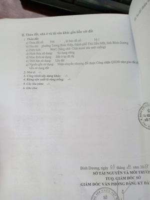 Đất thổ cư mặt tiền dx 146 phường tương bình hiệp, TP thủ dầu một Bình Dương